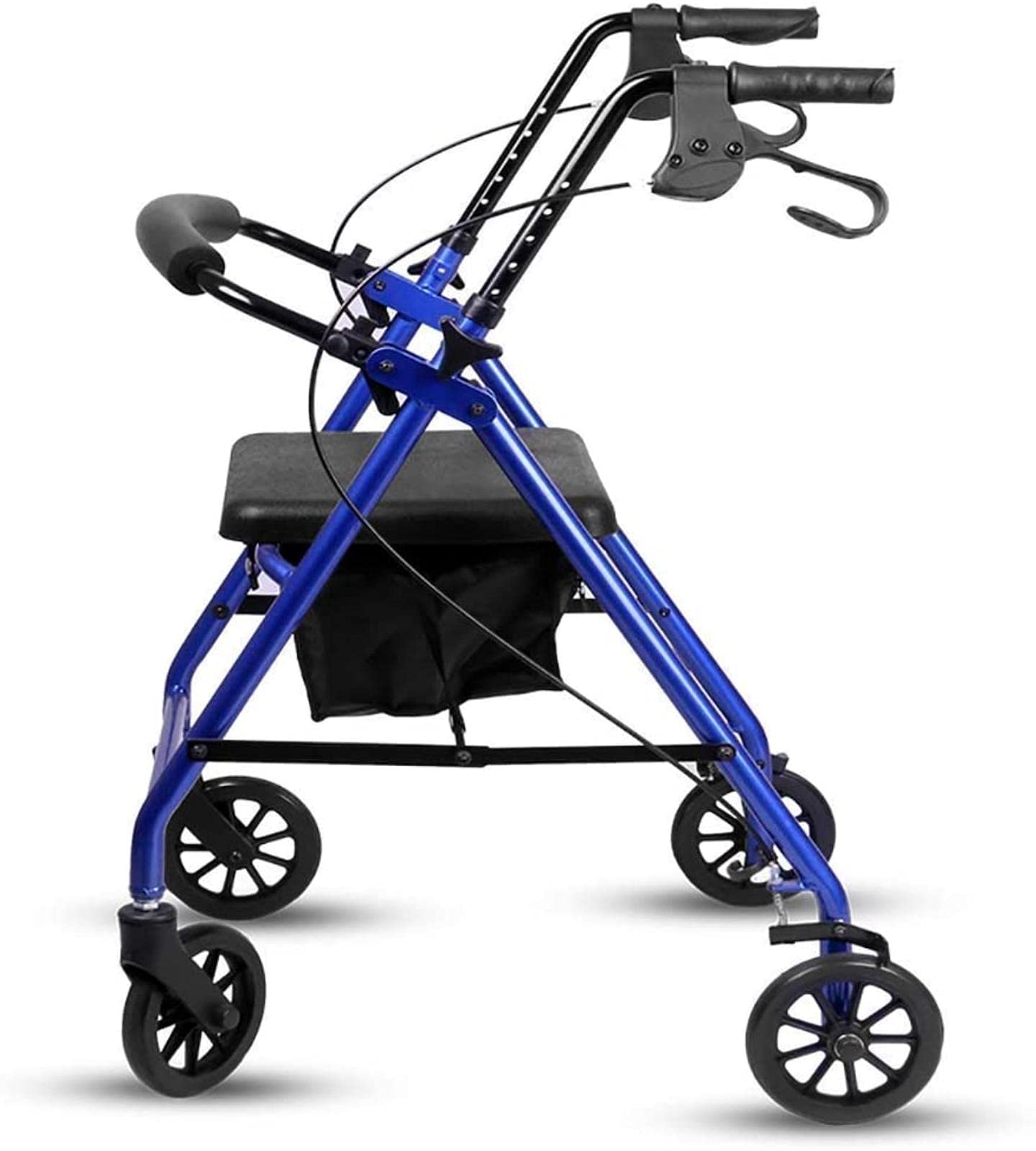 Andador con Andador para Caminar Ancianos Aleación de Aluminio Empujable Hogar Ligero con Escalones Carrito de Compras Bastón Antideslizante con Hospital Anhelo