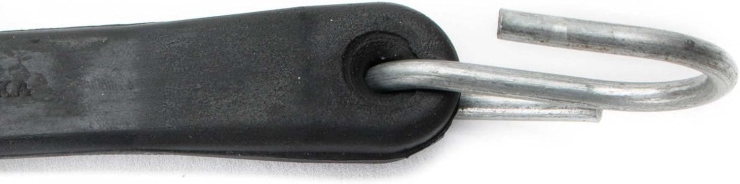 Pack of 100 Tarp Straps, 15" Long Natural Rubber Bungee Cord Tie-Downs Ideal for Securing Tarps, Canvases, Cargo in Cold Climates. Trailer Tie-Downs w/Metal S-Hooks, by DC Cargo Mall.