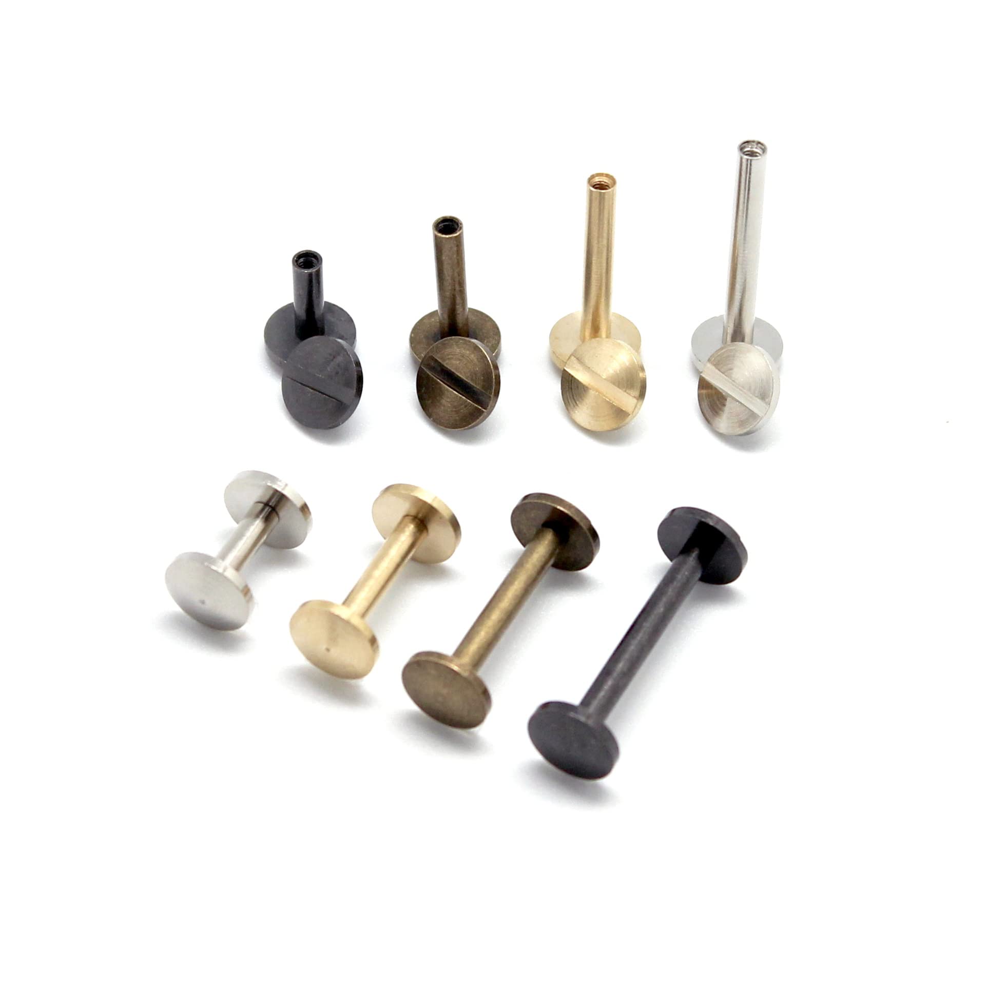 真鍮 組ネジ（ネジカシメ）T03 10mm頭 2個入り 5mm足/7mm足 中国製 レザークラフト 真鍮金具 真鍮生地 シカゴスクリュー P-6 :  レザー&ファブリッククラフトDubro - 通販 - Yahoo!ショッピング ネジカシメ 真鍮製・平面 古美 頭径10ｍｍ・棒太4ｍｍ・棒長8ｍｍ30組A6