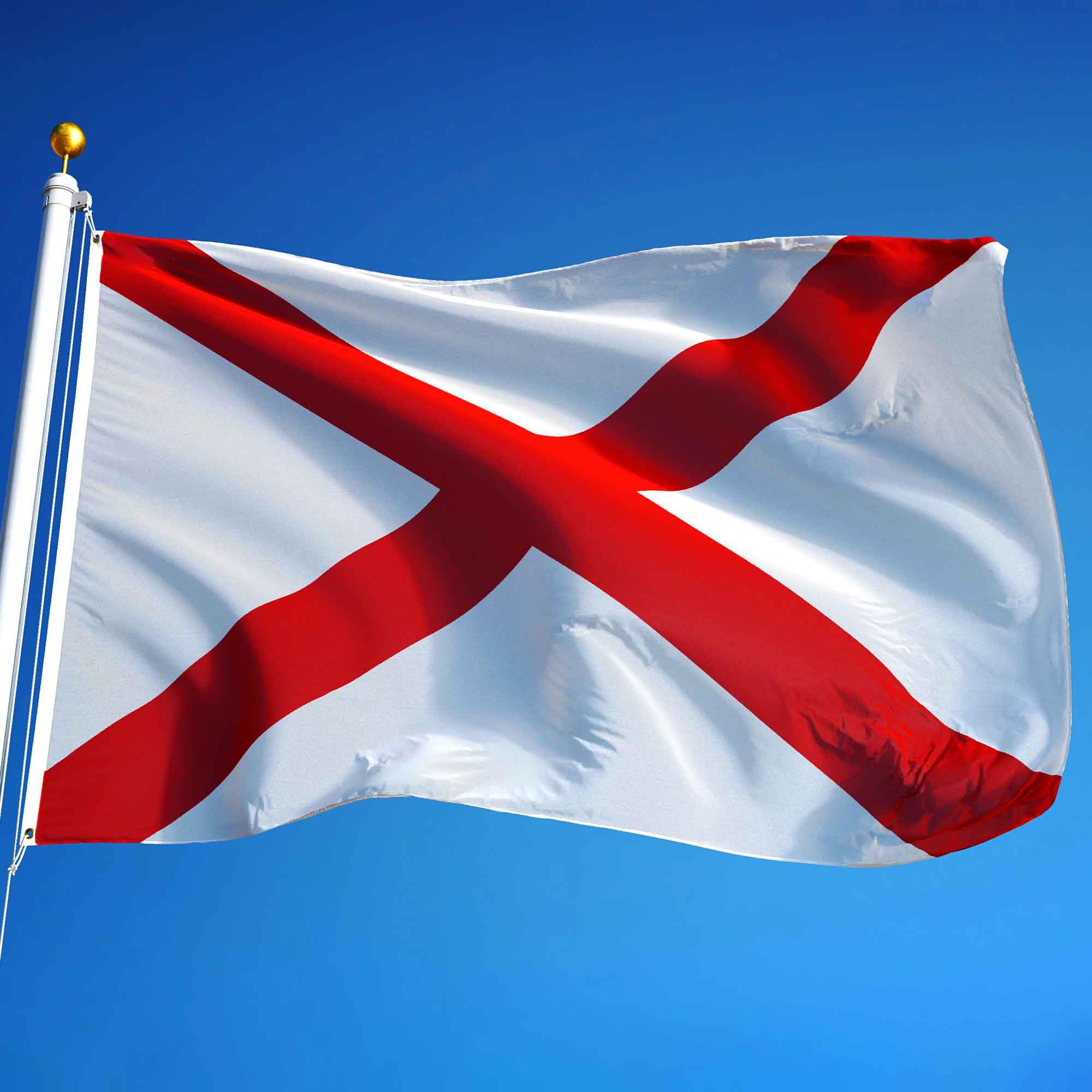 Drapeau de l'État de l'Alabama extérieur Collins en nylon avec œillets métalliques