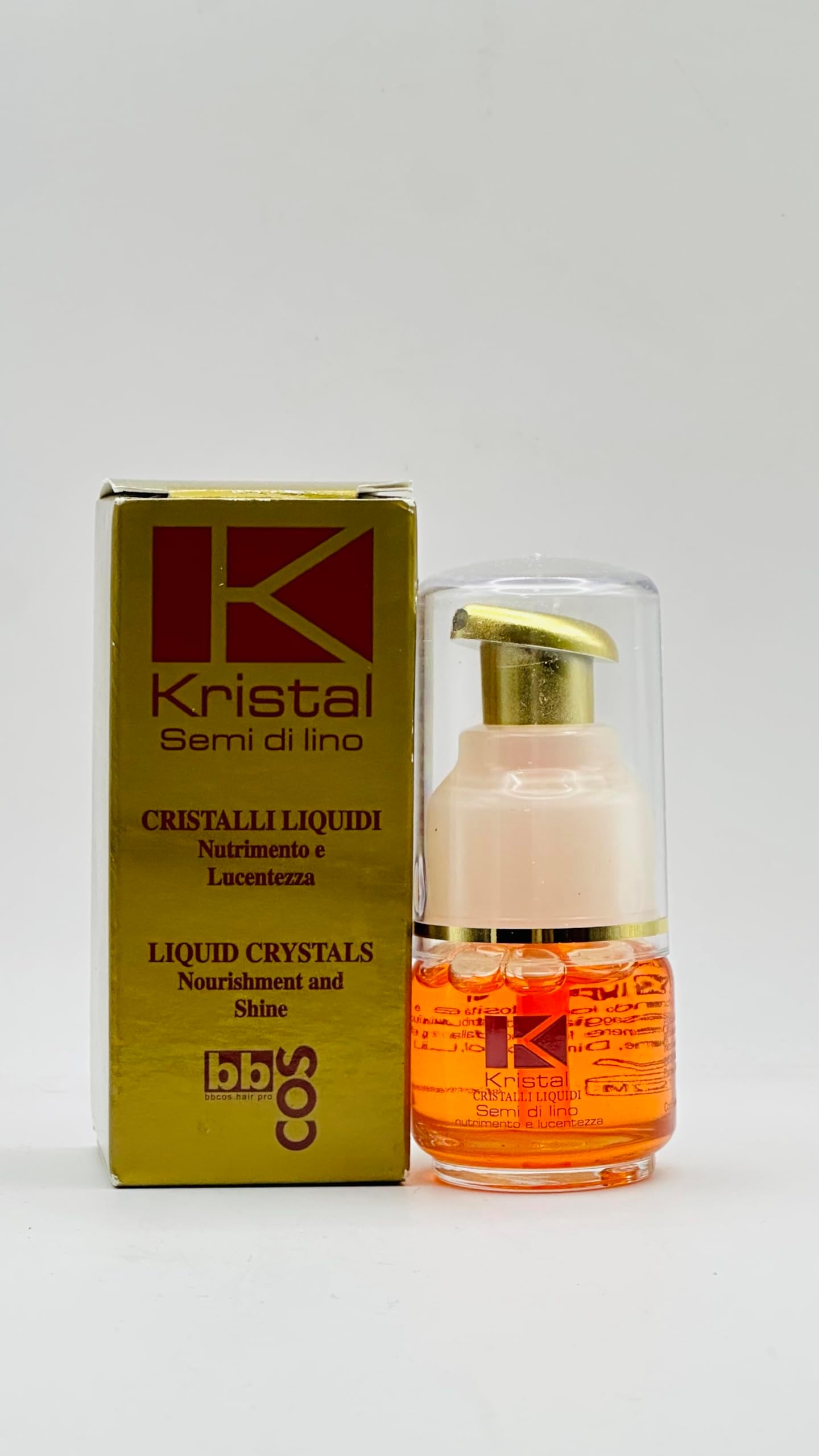 BBCOS Kristal Semi De Lino Liquid Crystals Nourishment and Shine OIl 0.528 fl oz /15ml Travel Size