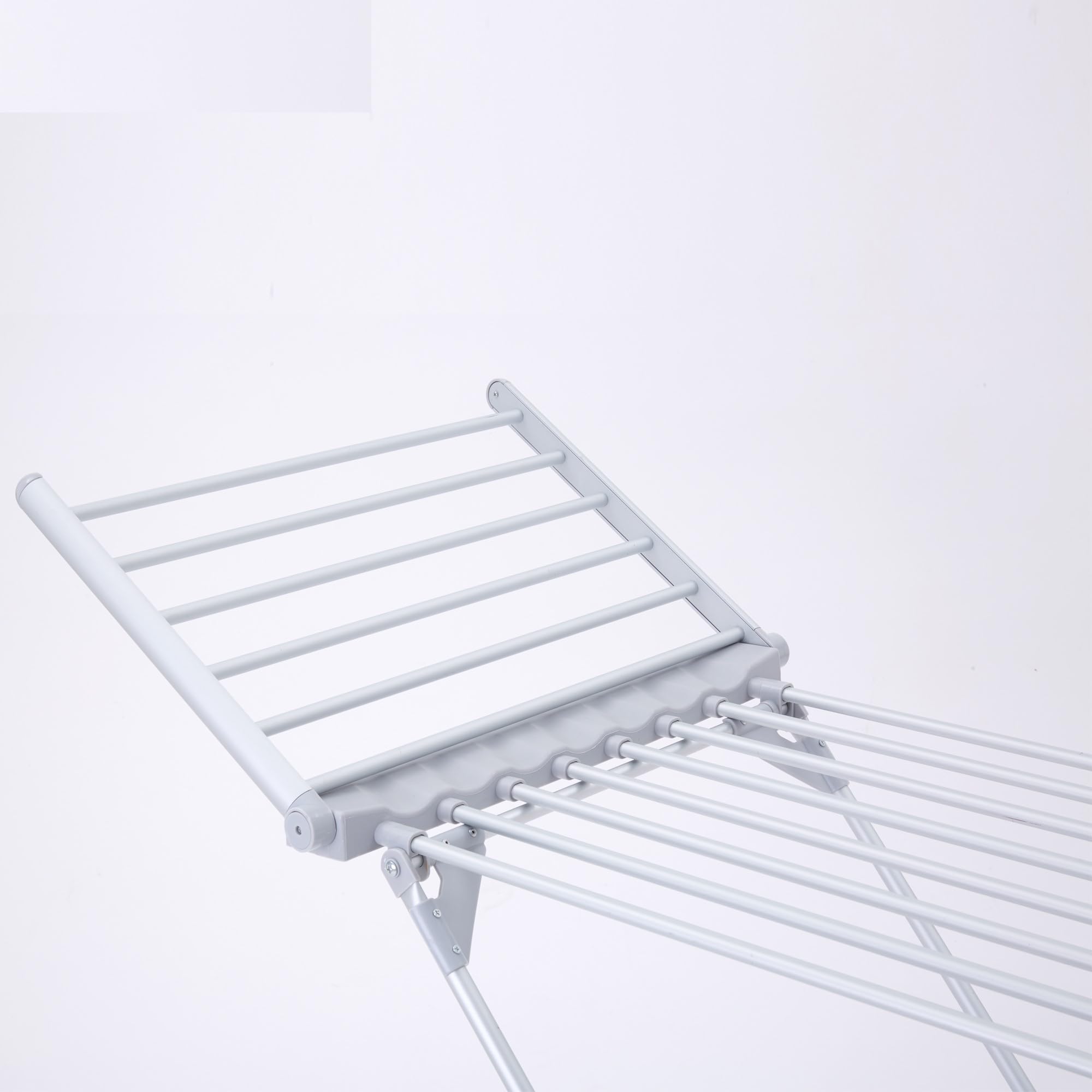 Herzberg, Secadora de Ropa Eléctrica de Secado Rápido, 20 Tubos Calefactores, Extensión de ala Plegable, Resistente y Duradera, Pies Antideslizantes, Capacidad de 15 kg, Tamaño Compacto, Color Blanco