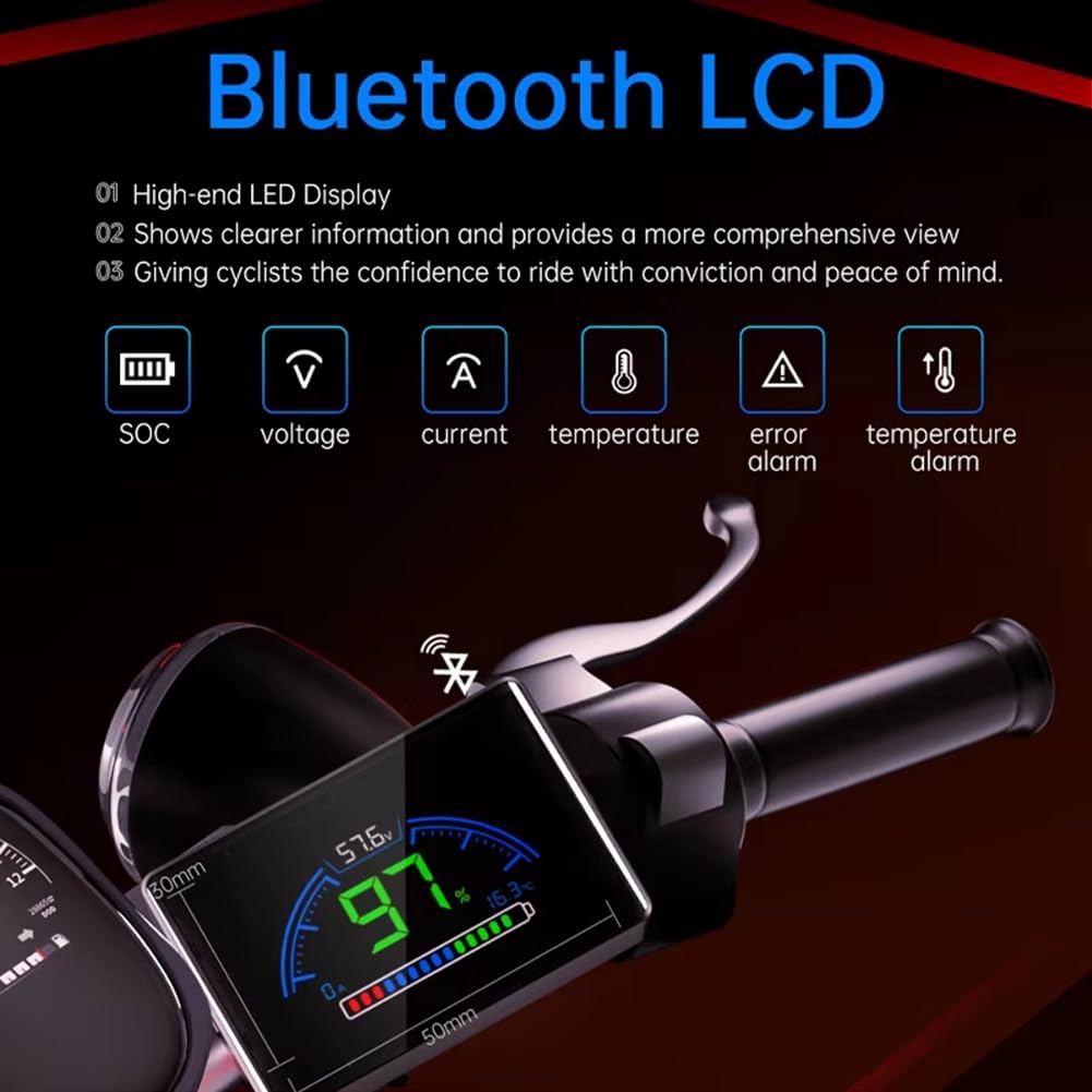JBD Smart Battery Management System Drahtloses LCD-Display für Elektrofahrzeuge Monitor Kommunikation mit Displayer BT-Display