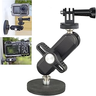 FOTOBETTER Magnetic Camera Mount with Magic Arm, Magnetic Mount Base Stand with 1/4"-20 Thread Compatible with GoPro Hero 11 10 9 8 7 6 5 Black,DJI Action,Crosstour/Campark/AkASO and More