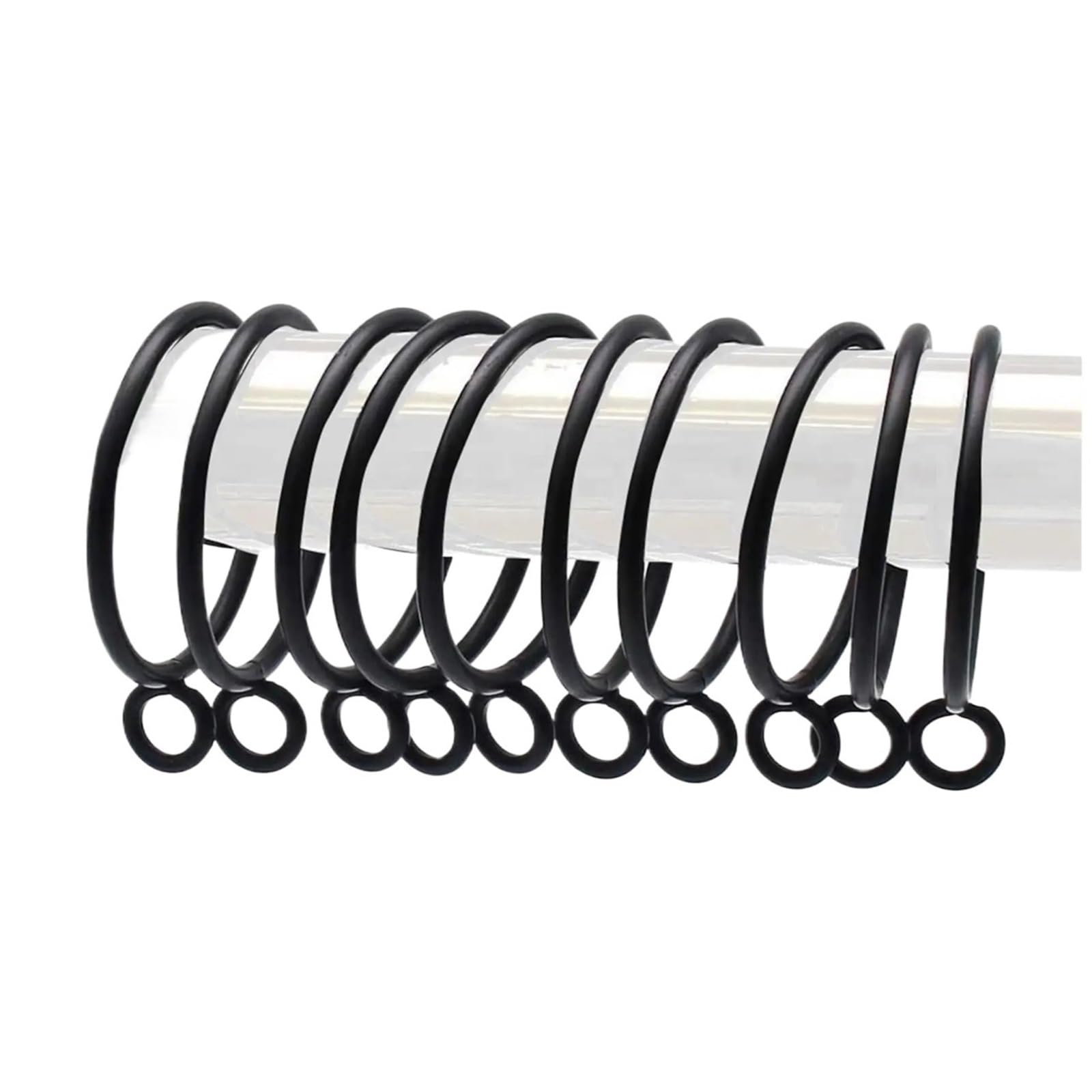 Anelli per tende, Anelli for tende con occhielli Confezione da 160 for tendaggi in metallo diametro interno di 1,5 pollici Neri