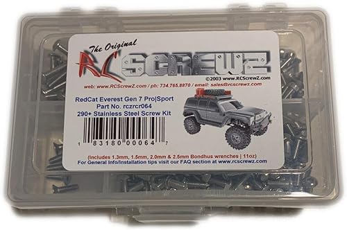 RC Screwz Redcat Racing Everst Gen 7/Pro Acero Inoxidable Tornillo Kit # rcr064