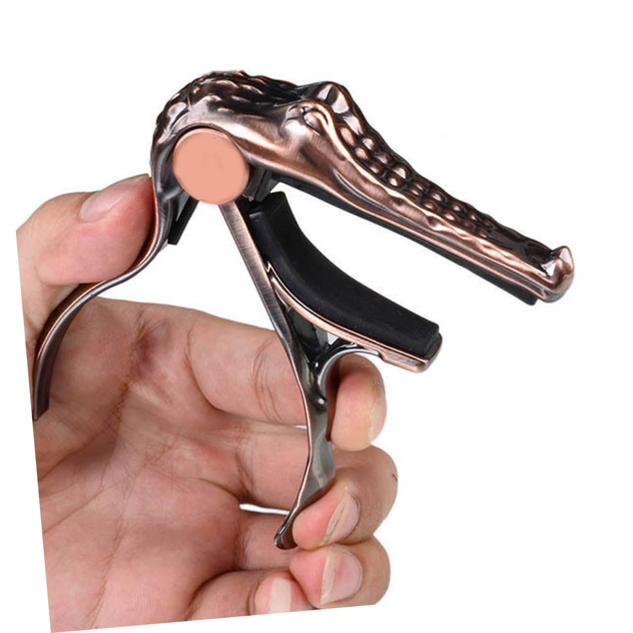 2stücke Gitarre Capo Metall Clip Im Krokodil-design Tragbar Und Verstellbar Für Akustik Gitarre Perfektes Zubehör Für Ukulele Und Saiteninstrumente Rotbraun