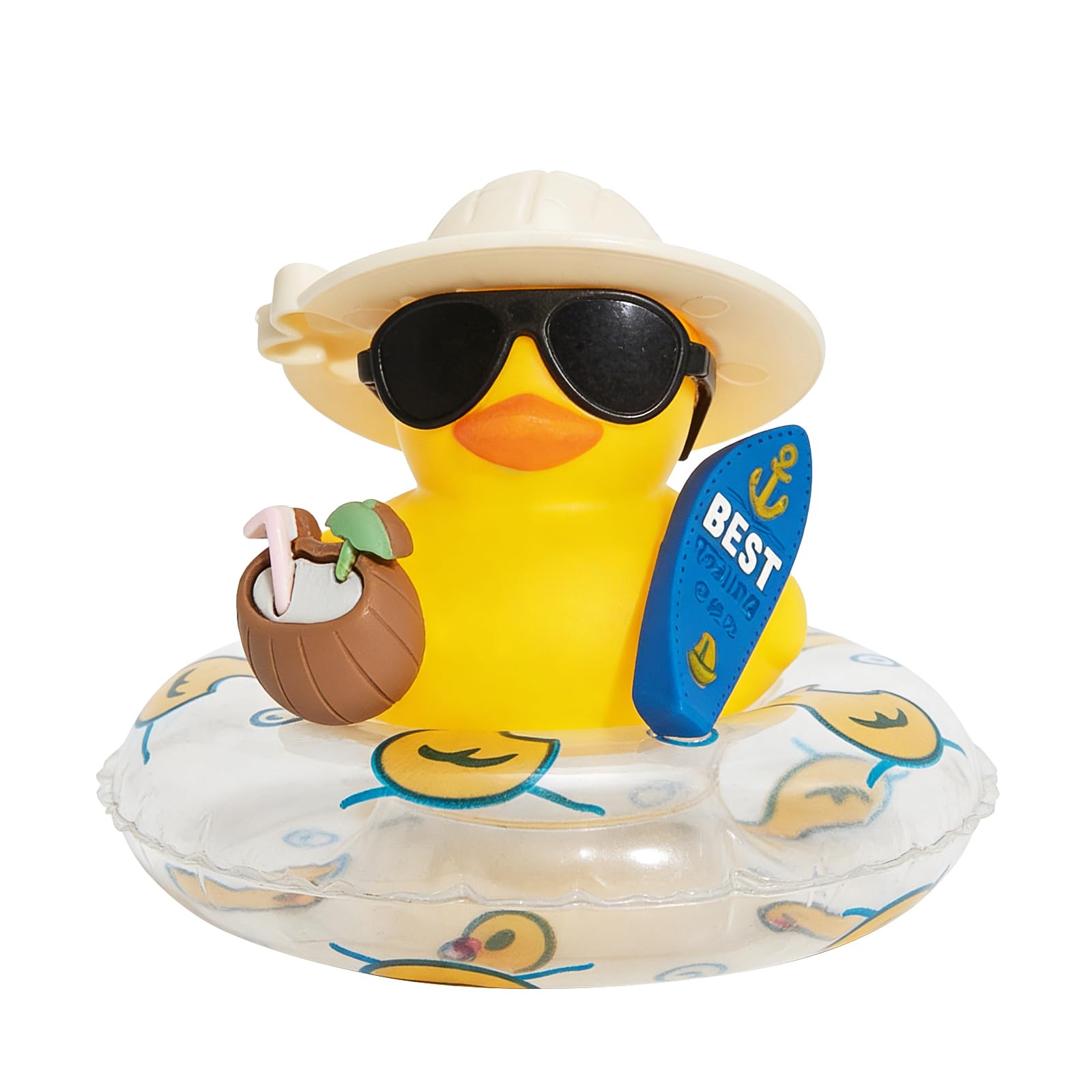 Adornos de Goma para el Coche con Forma de Pato, Patos veraniegos con Tabla de Surf, Adornos novedosos de Goma para el salpicadero del Coche, Pato Coche Genial Salpicadero (Azul) — view 9
