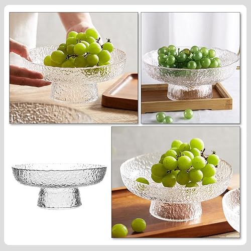 Miniatura 4 de Cuenco de cristal con pedestal, soporte de postre con pies, cuenco de frutas, soporte de exhibición de postres para fiesta, cuenco vintage para