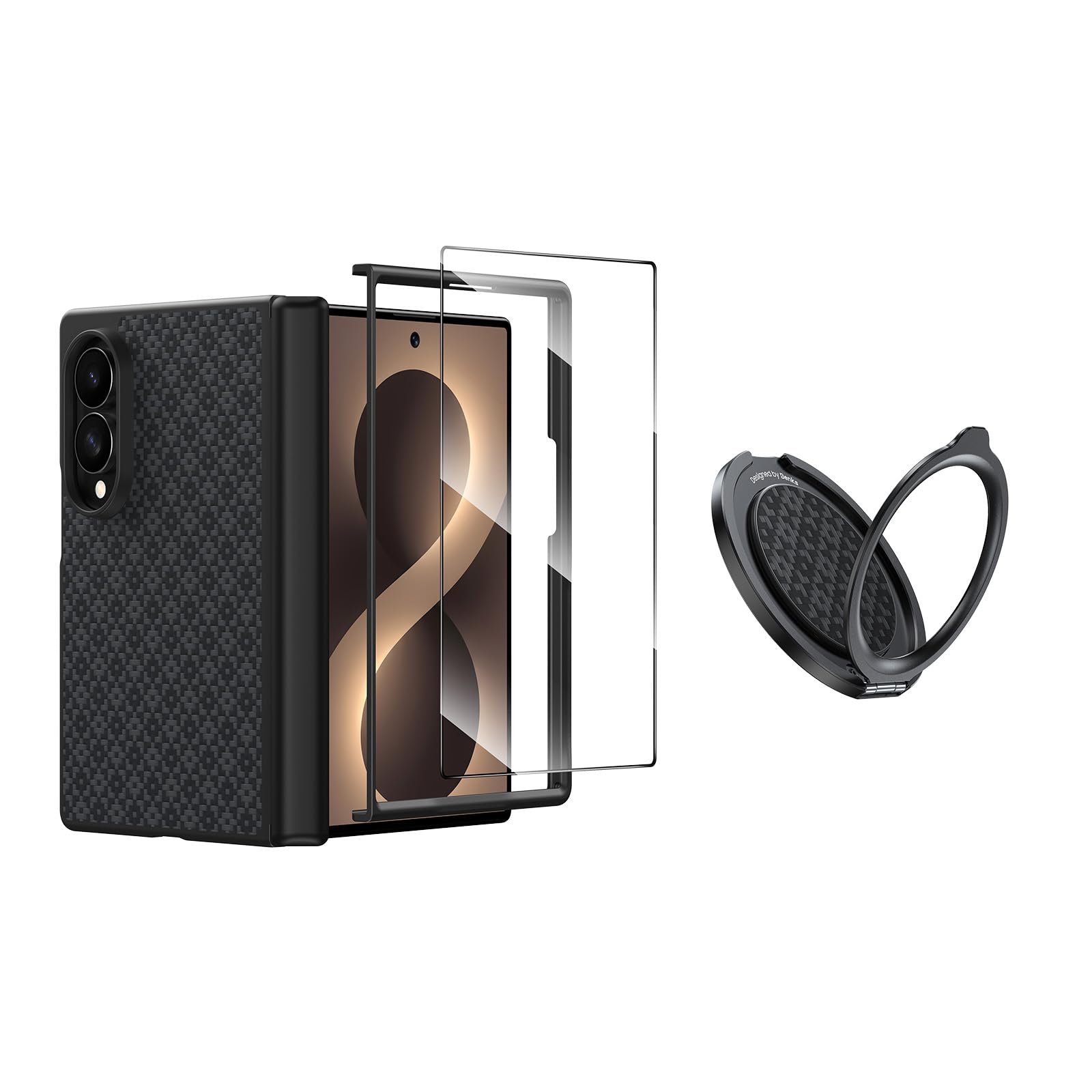 BENKS ArmorGrid Pro Kevlar Coque & Support Anneau pour Samsung Galaxy Z Fold 8 Bundle