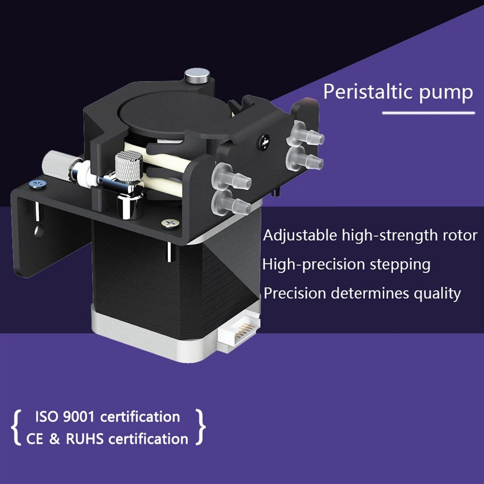 Bomba peristáltica micro de 24 V, bomba de agua pequeña, motor paso a paso, bomba de bombeo de alta presión, frecuencia variable, bomba autocebante de 12 V(B02-6-12)