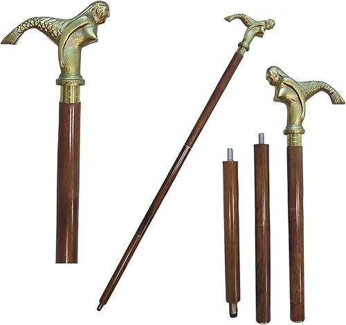 Miniatura 2 de DOLCHI Bastón de madera Sheesham con mango dorado mate, 37 pulgadas, bastones de madera de diseñador para hombres y mujeres