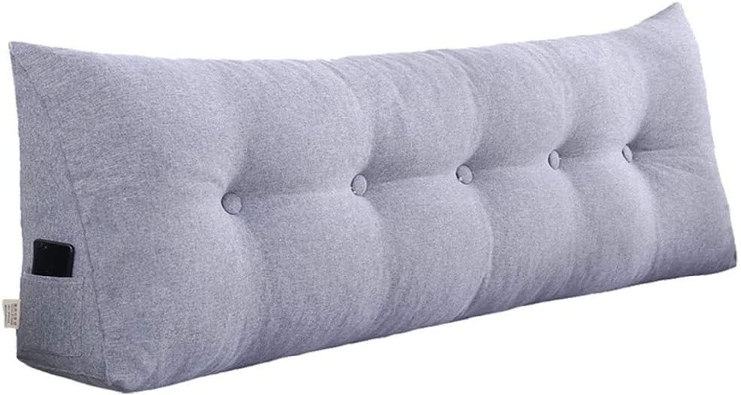 Coussin de tête de lit triangle oreiller de lecture dossier canapé lin 80x20x50