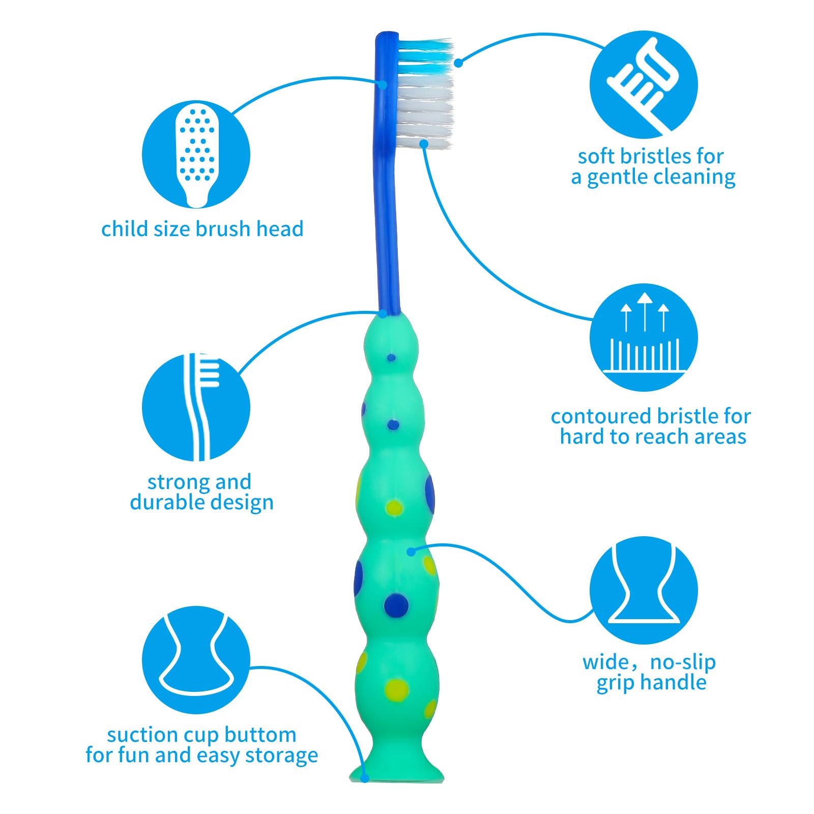 36 cepillos de dientes para niños pequeños, paquete de cepillos de dientes manuales para bebés con cubiertas, cepillo de dientes con ventosa, cepillo de dientes de animales de cerdas suaves