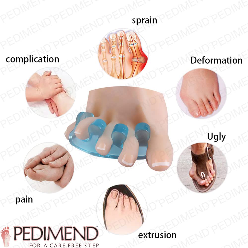 Pedimendtm silicone gel per dita (colore blu) | yoga per dita | toe divisori per alluce valgo | per dita | crampi ai piedi o crampi Toes | Ideale per ballerini & Yogis | unisex | Foot Care