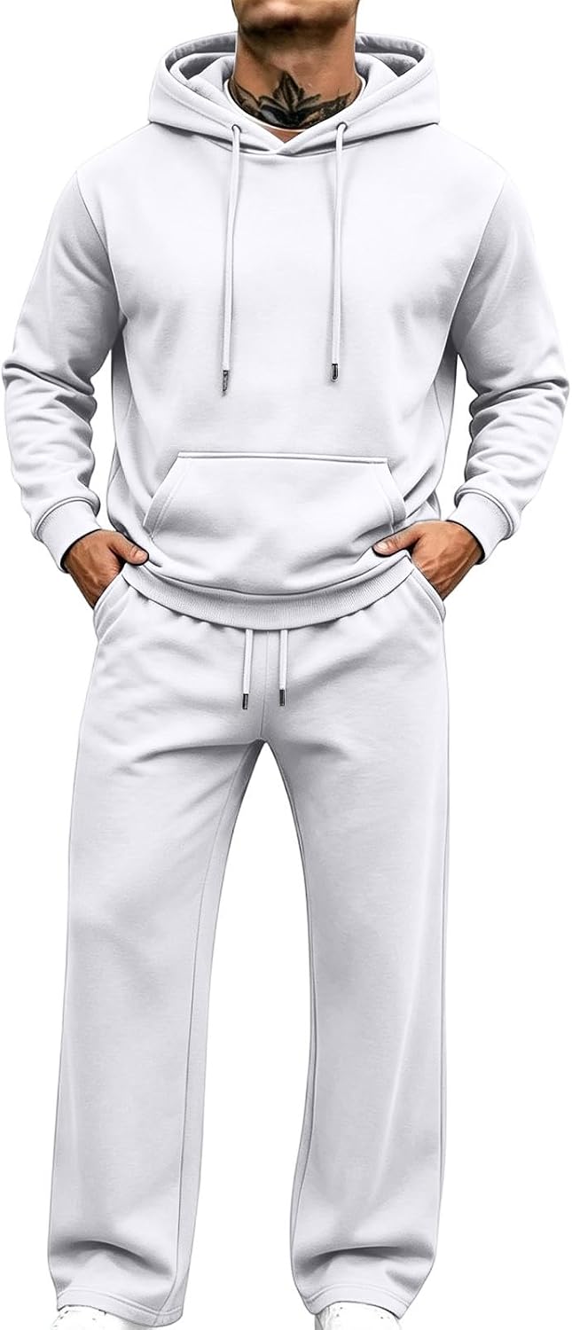 Men's Pullover Hoodie Jogger Set Classic Army Green Tracksuit