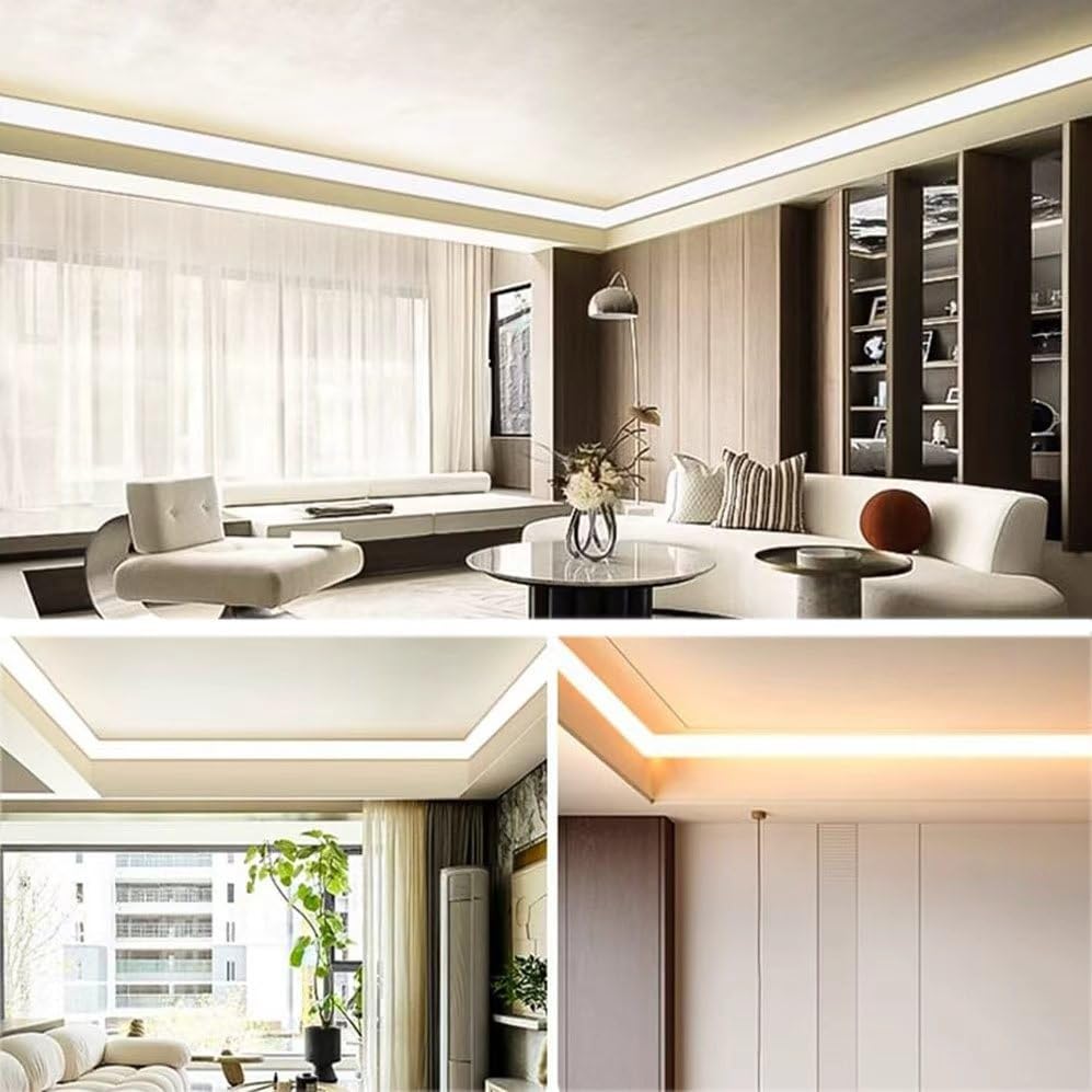 Plinthe LED aluminium avec diffuseur pour moulure et finition premium