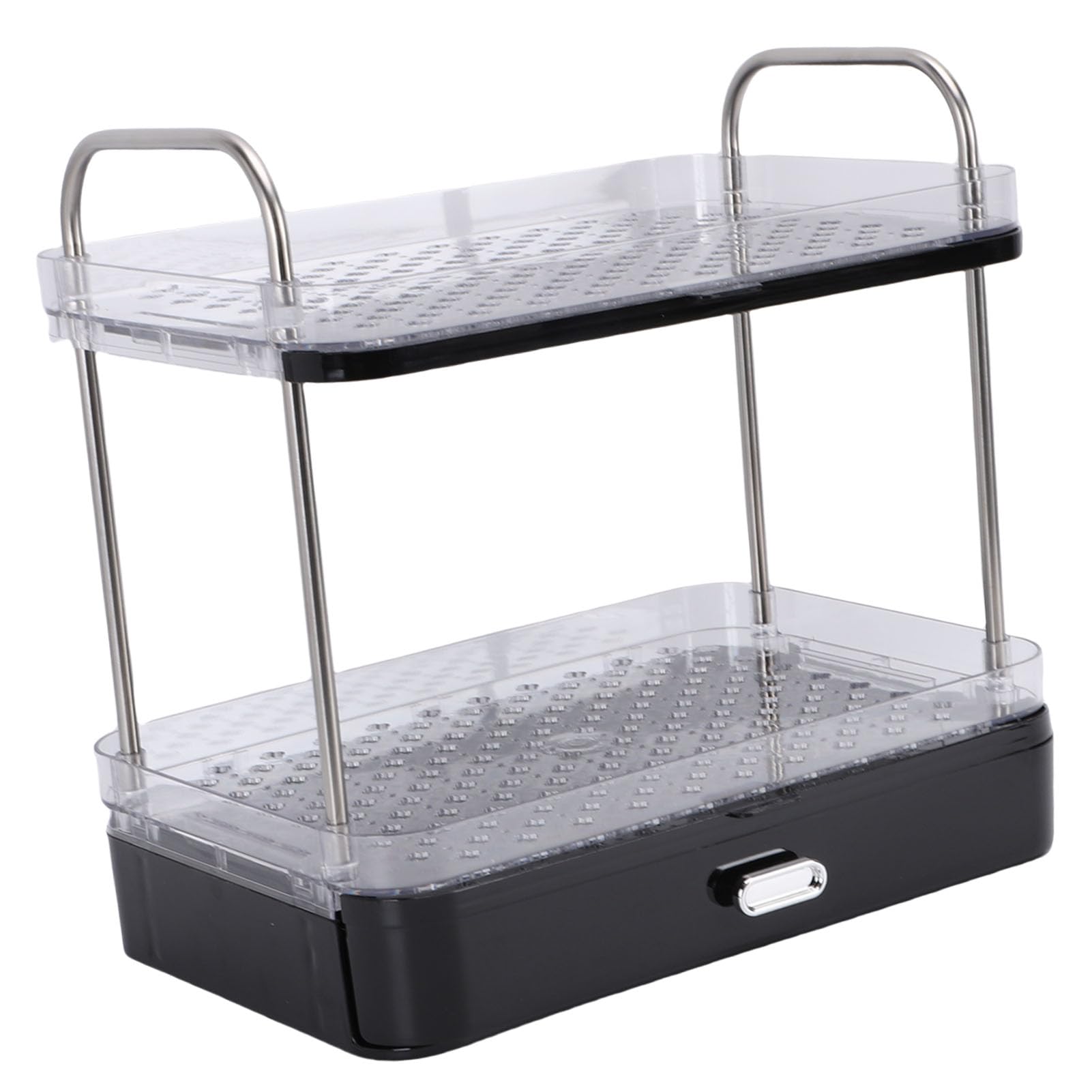 Scaffale per Tazze da caffè Organizer per Stazione da caffè in Acciaio Inossidabile Rinforzato con Vassoio di Drenaggio Rimovibile, Spazio Ideale per la Dell'ufficio (BLACK)