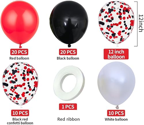 Miniatura 2 de White Black Red Balloon and Black Red Confetti Balloons for Baby Shower Birthday Wedding Christmas New Year Party Decoration