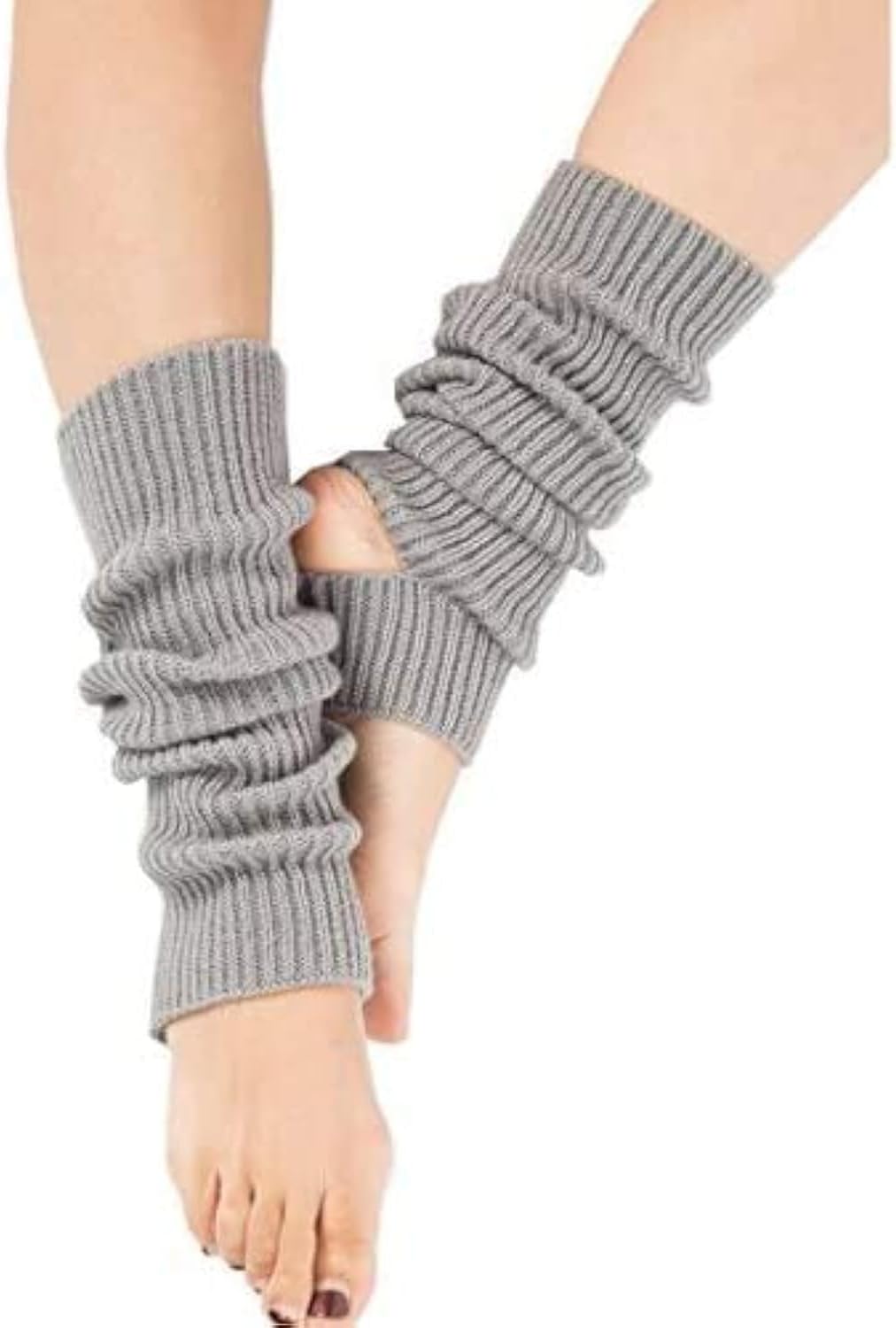 Fashion Yoga Socks for Women Girls Workout Socks Toeless Training Dance Leg Warmers (Black)