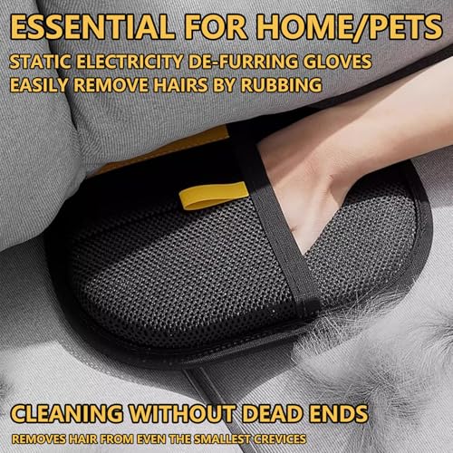 Image of Yostyle Electrostatic Pet Hair Remover Glove - Reusable Electrostatic Pet Hair Removal Gloves for Couch, Carpet, Double Sided Grooming Glove for Cat & Dog Hair, Upgraded Static Removal Tool (1)