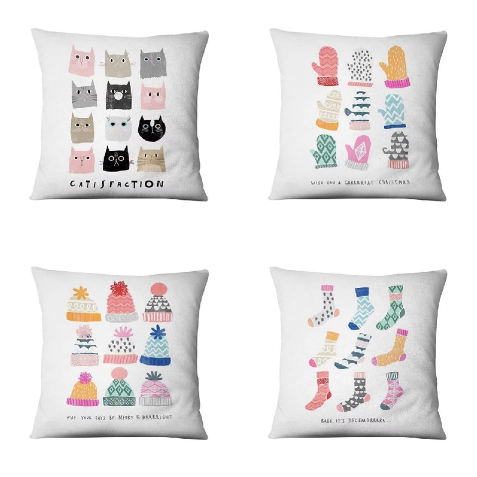 Cojines 60x60cm Almohada Blanca Cojines Decorativos para Sofa Moderna Decorativa Cojín Juego de 4 para Decoración Hogar Soft Almohadas cuadradas Funda de Cojín