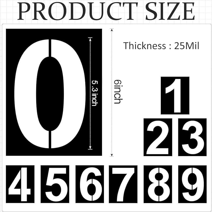 amazon-com-6-inch-number-stencils-set-0-9-address-number-stencil-templates-reusable-plastic-number-stencils-for-cake-stencil-number-painting-stencils-templates-home-kitchen