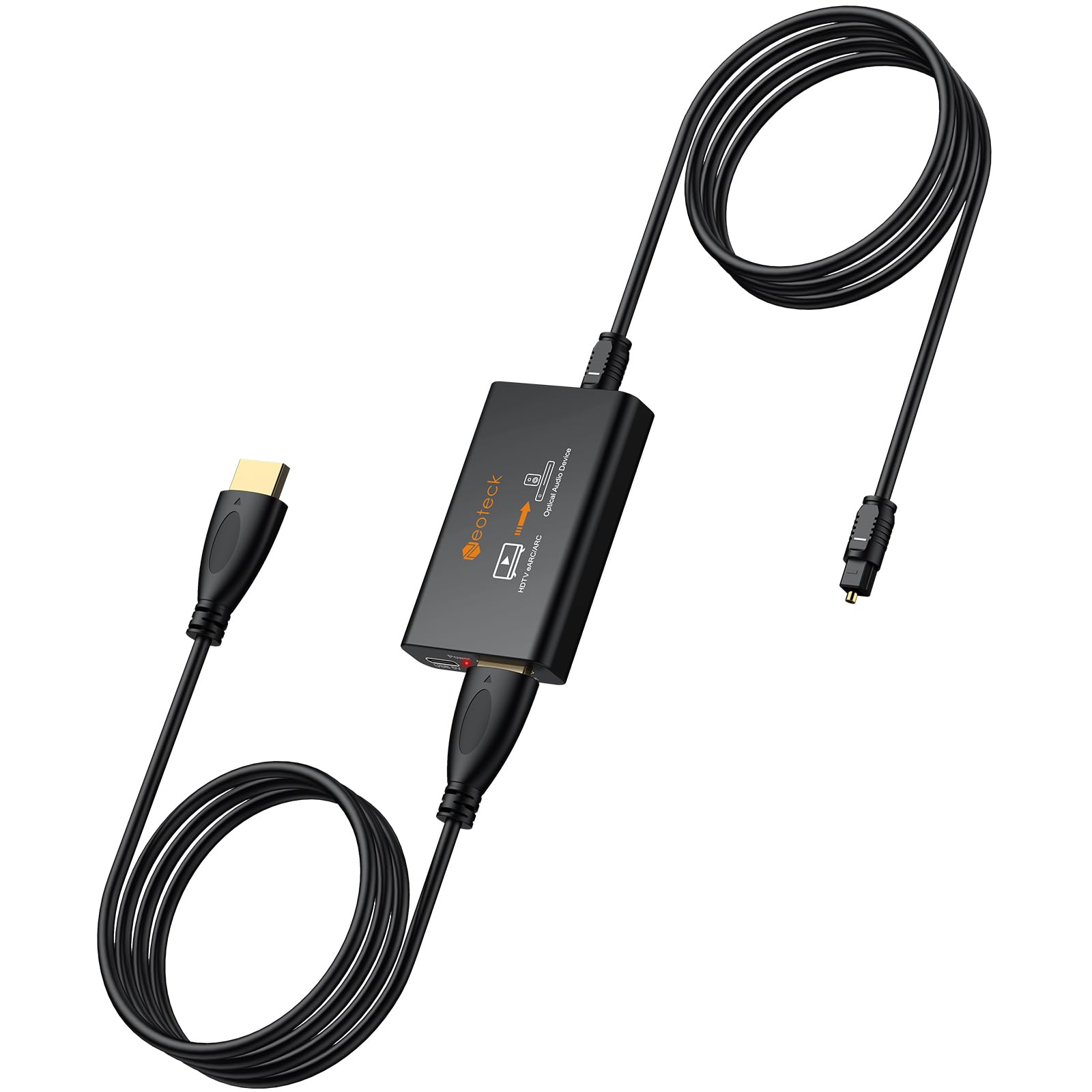 Neoteck Estrattore Audio HDMI eARC Convertitore ARC in Ottico 192 kHz eARC Audio Extractor Compatibile con PCM 2.0, Dolby 5.1, DTS 5.1 per HDTV a Soundbar, Cuffie Wireless, Home Theater