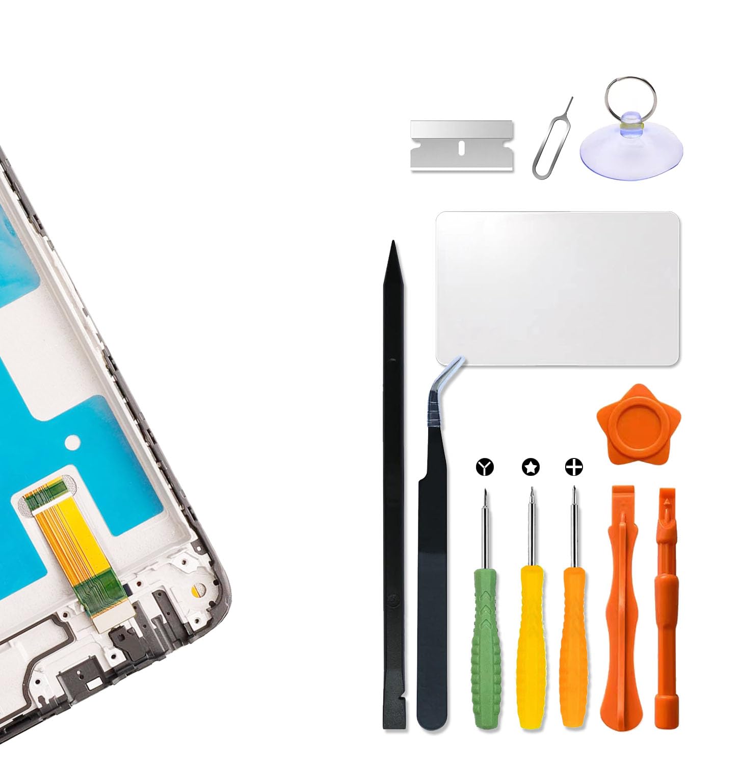Écran de rechange pour Honor X6A | X6A Plus | X5 Plus avec cadre | WDY-LX1, WDY-LX2, WOD-LX1, WOD-LX2, WOD-LX3, LCD tactile, numériseur, avec kit de réparation