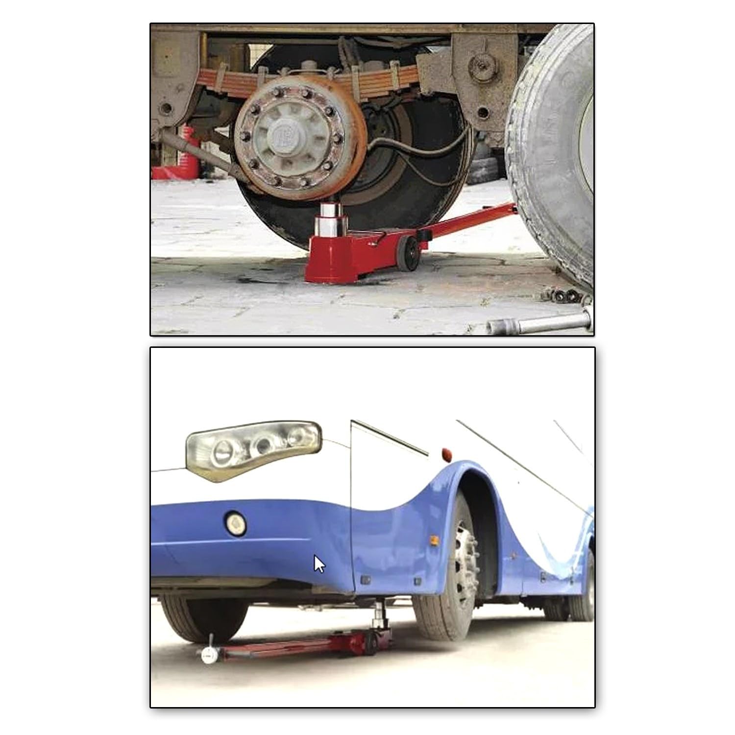 Cric hydropneumatique Kraft Muller, capacité 60T pour levage de camions, tracteurs, bus, Roues polyuréthane résistantes
