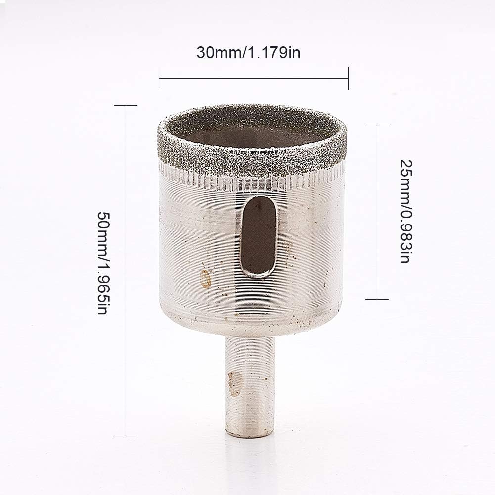 Auniwaig Diamond Drill Bits, 30mm Hole Saw Diamond Drill Bit Hollow Core Drill Bit for Diamond Coating, Glass, Ceramics, Porcelain, Ceramic Tile, Marble, 2 Pcs