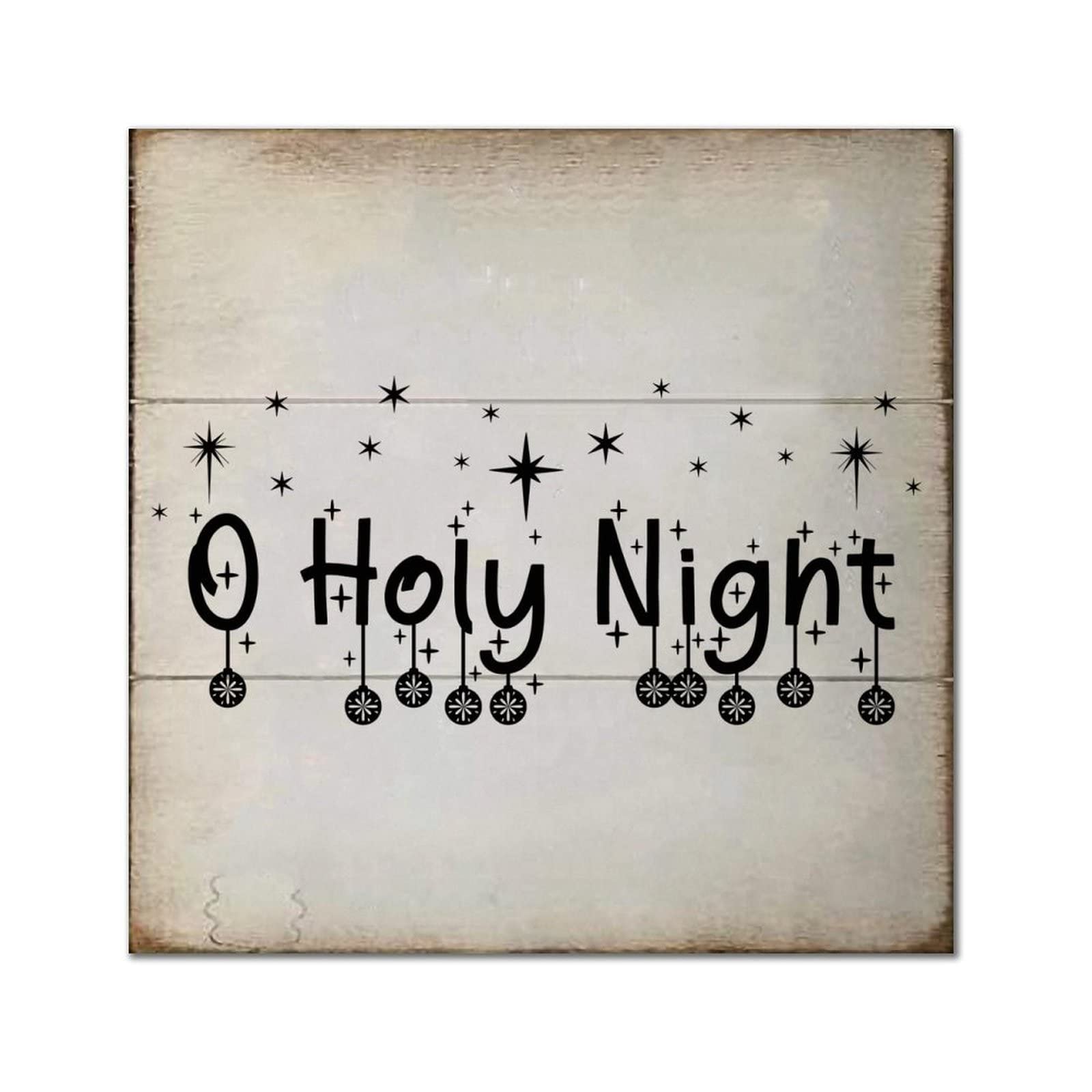 Plaque murale O Holy Night en bois pour sublimer votre porche et vos fêtes de famille