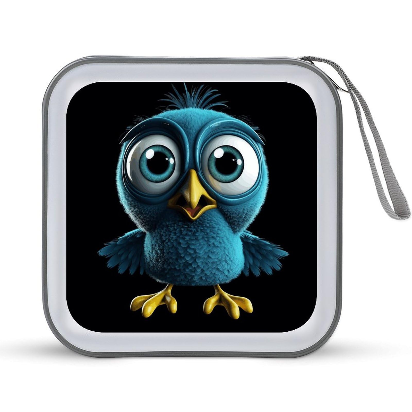 Étui à CD bleu pour 40 DVD avec motif oiseau dessin animé
