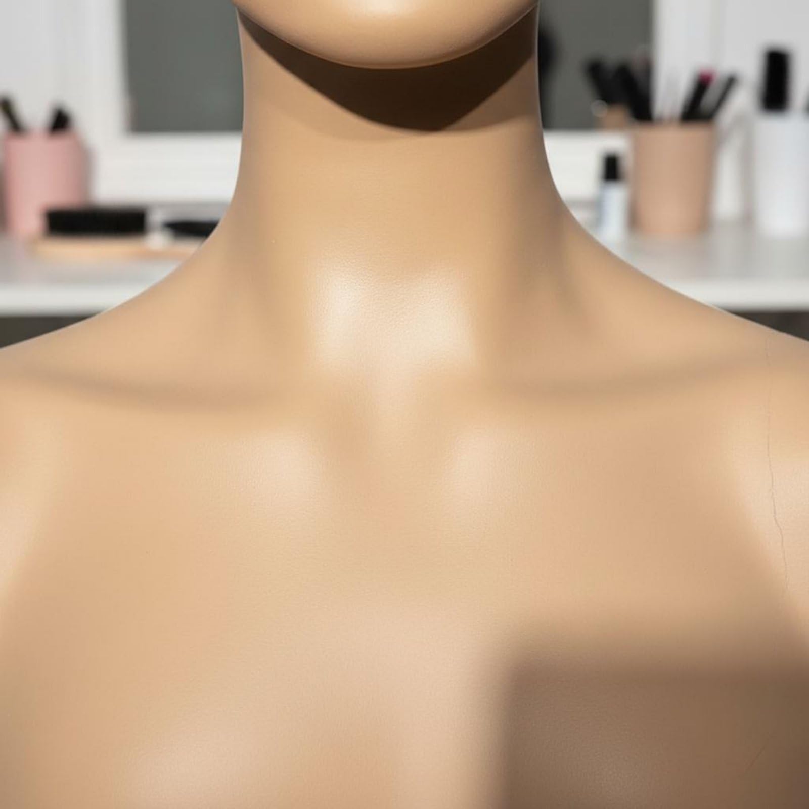 Testa Manichino Donna Testa Manichino Busto Espositore Supporto Parrucca Spalle Larghe PVC con Stabilità per Posa Foto Allestimenti Negozio Laboratori