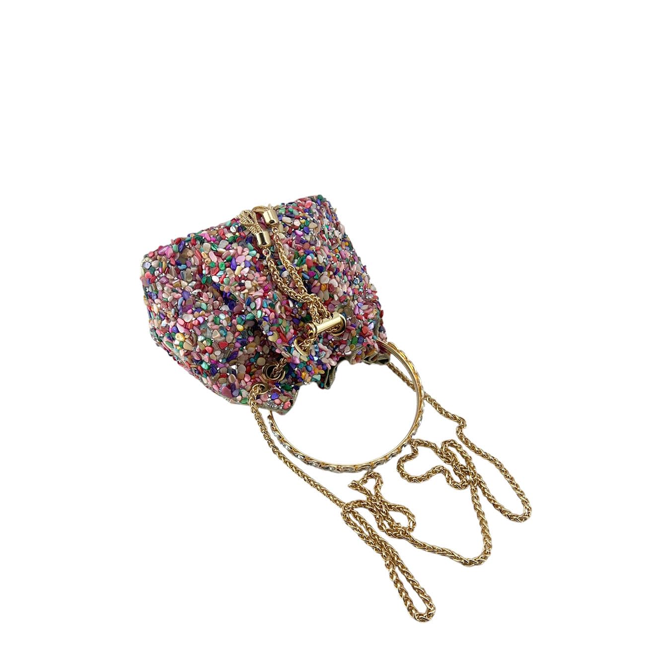 MODELISA - Bolso De Noche Adornado Con Piedras Multicolores Cadena De Hombro Boda Noche Evento Mujer