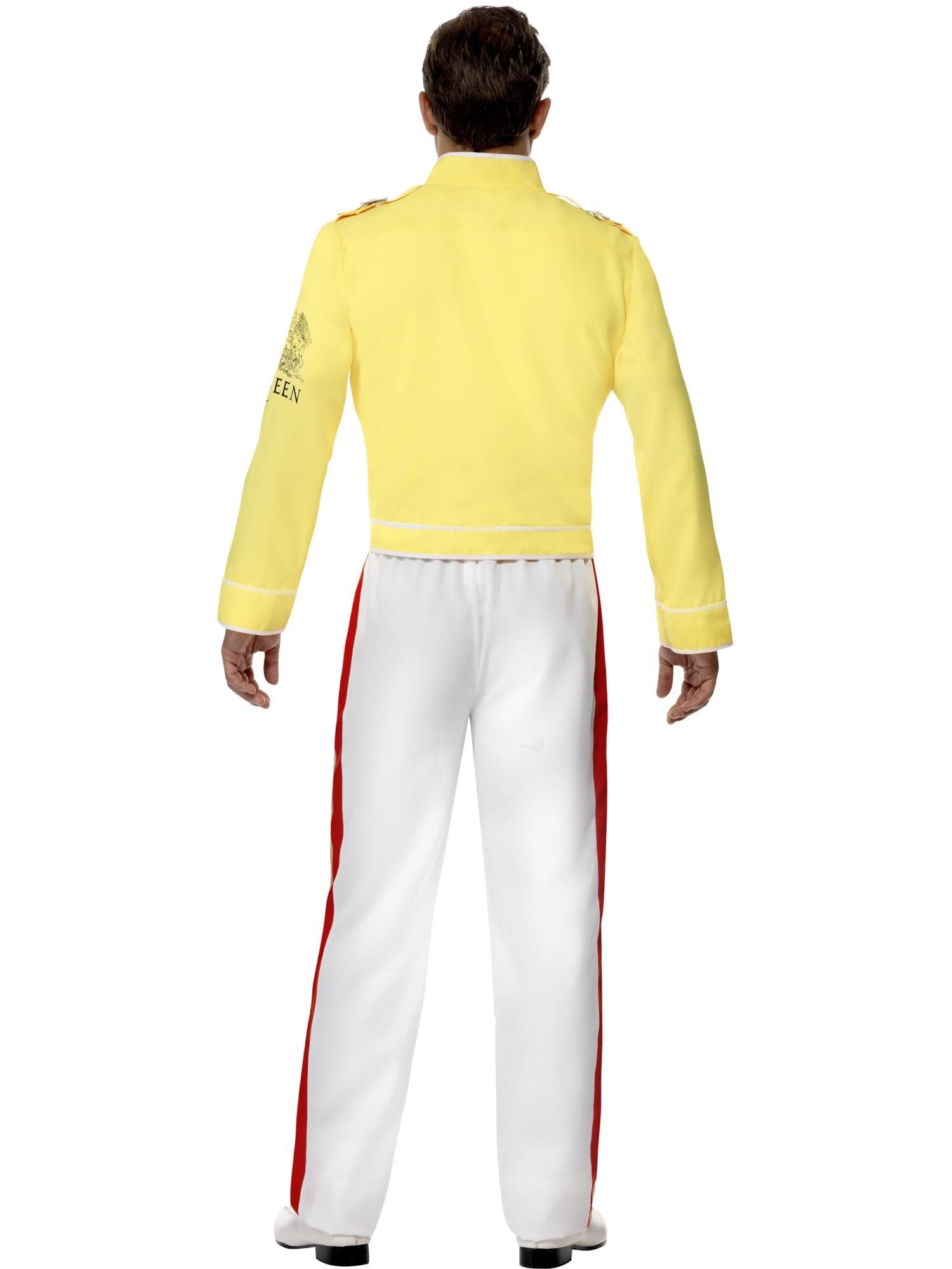 Smiffys Costume da Regina Freddie Mercury, Giallo con Giacca e Pantaloni, Licenza Ufficiale, Costume da Regina per Adulti