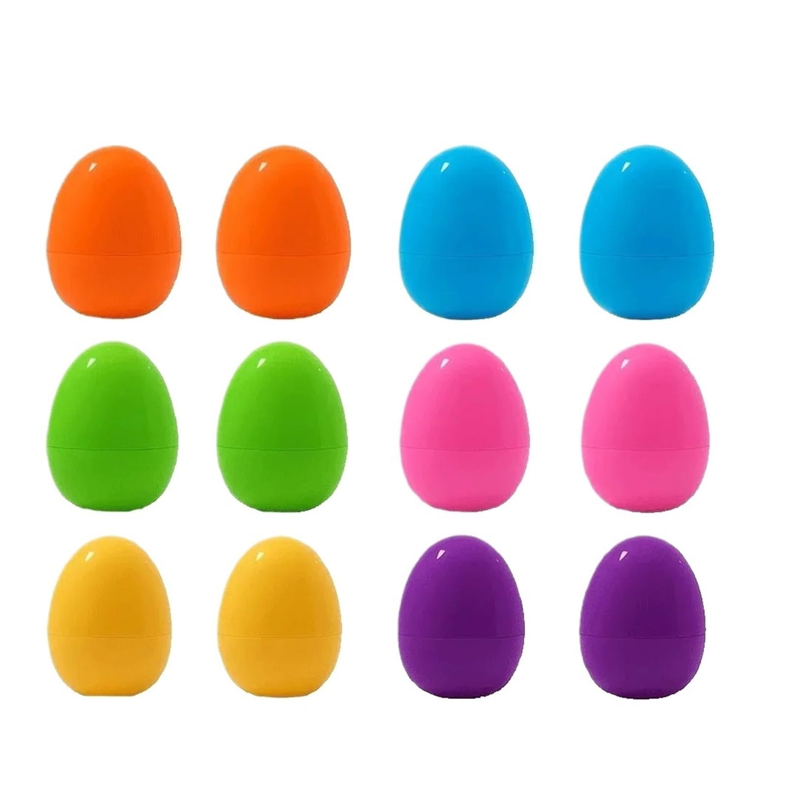 ZYAYNG 24pc Colorful Standing Plastic Easter Eggs, Reusable Fillable for Hunts, Party Favors, Candy & Toy Storage For Easter