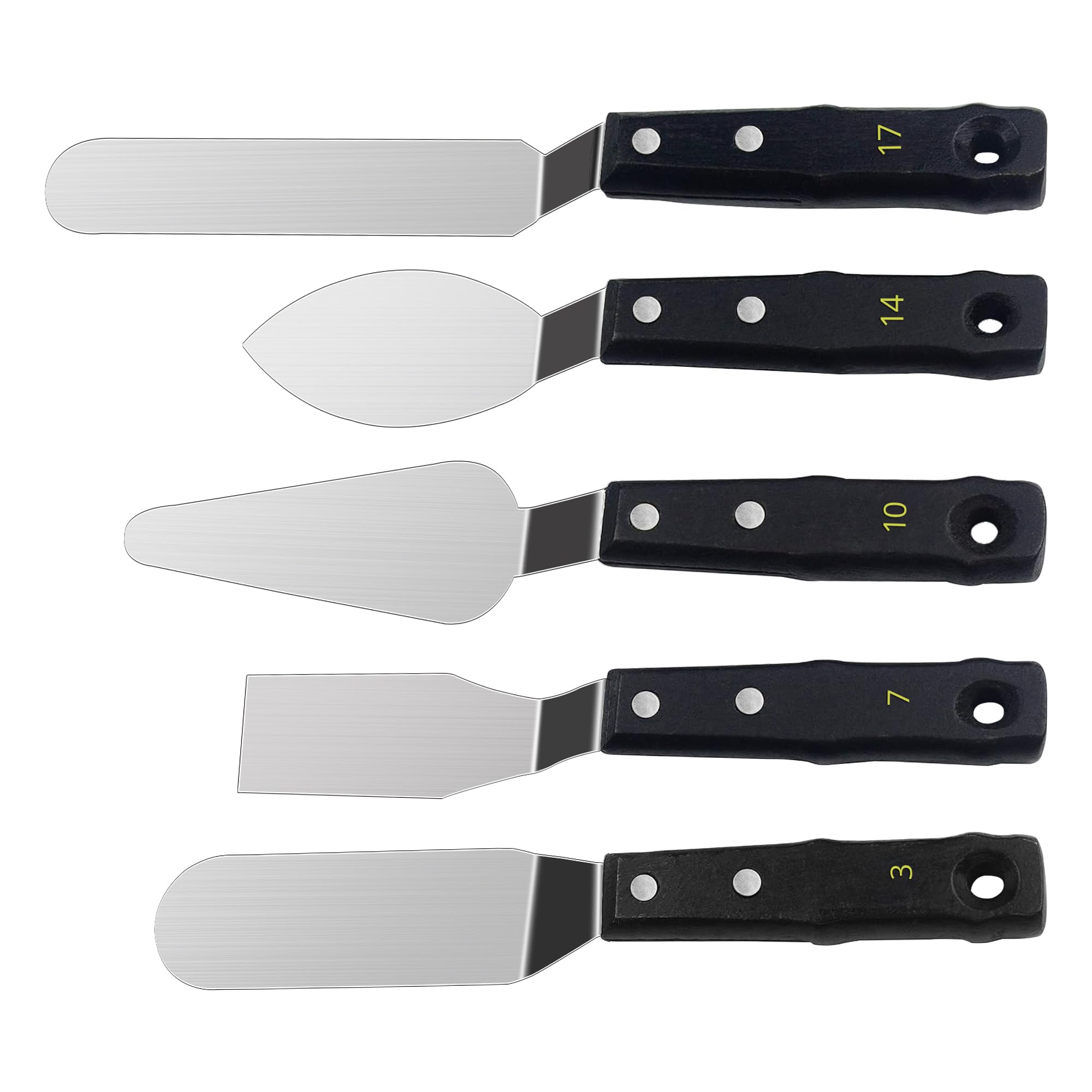 Kit d'outils pour peinture acrylique - Spatules en acier inoxydable - Mini toile colorée - Décoration métallique - Accessoires de peinture acrylique