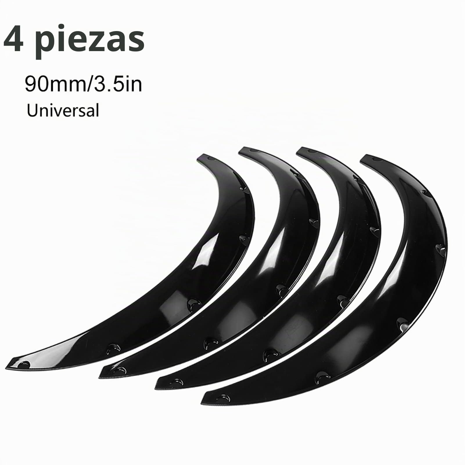 Guardabarros Delanteros y Traseros Flexibles para Coche, Guardabarros de Coche 4 Piezas de 90 mm / 3,5 Pulgadas, Rueda de Carrocería Arcos Universales Extra Anchos de Rueda