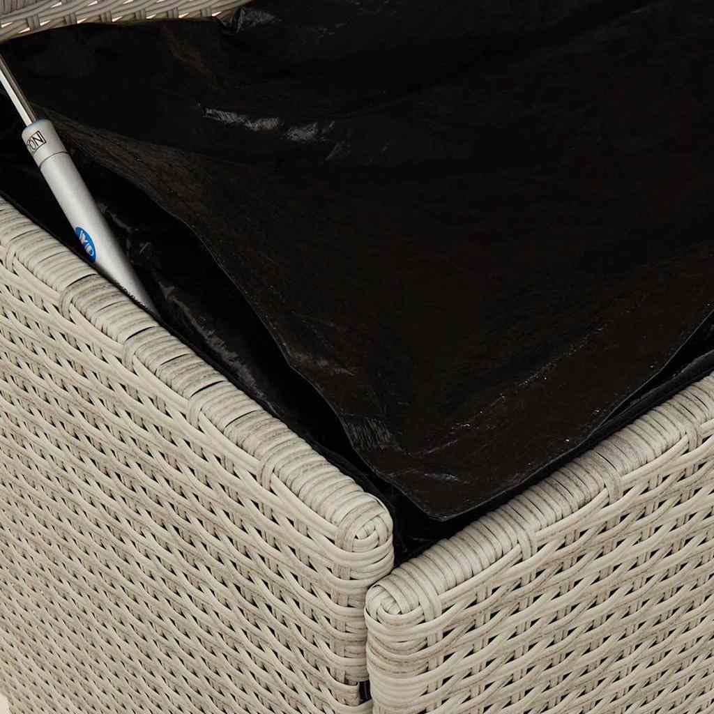 vidaXL Gartentruhe mit Rollen Hellgrau 110x55x73 cm Poly Rattan