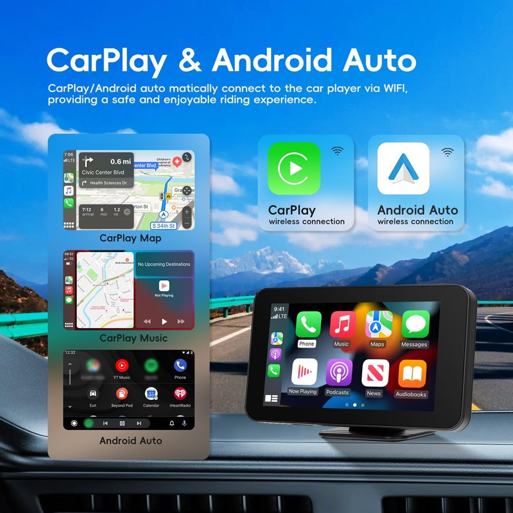 4,7'' Auto-Monitor CarPlay CarPlay Android Auto EQ Sound Armaturenbrett Screen Player Screen Player
