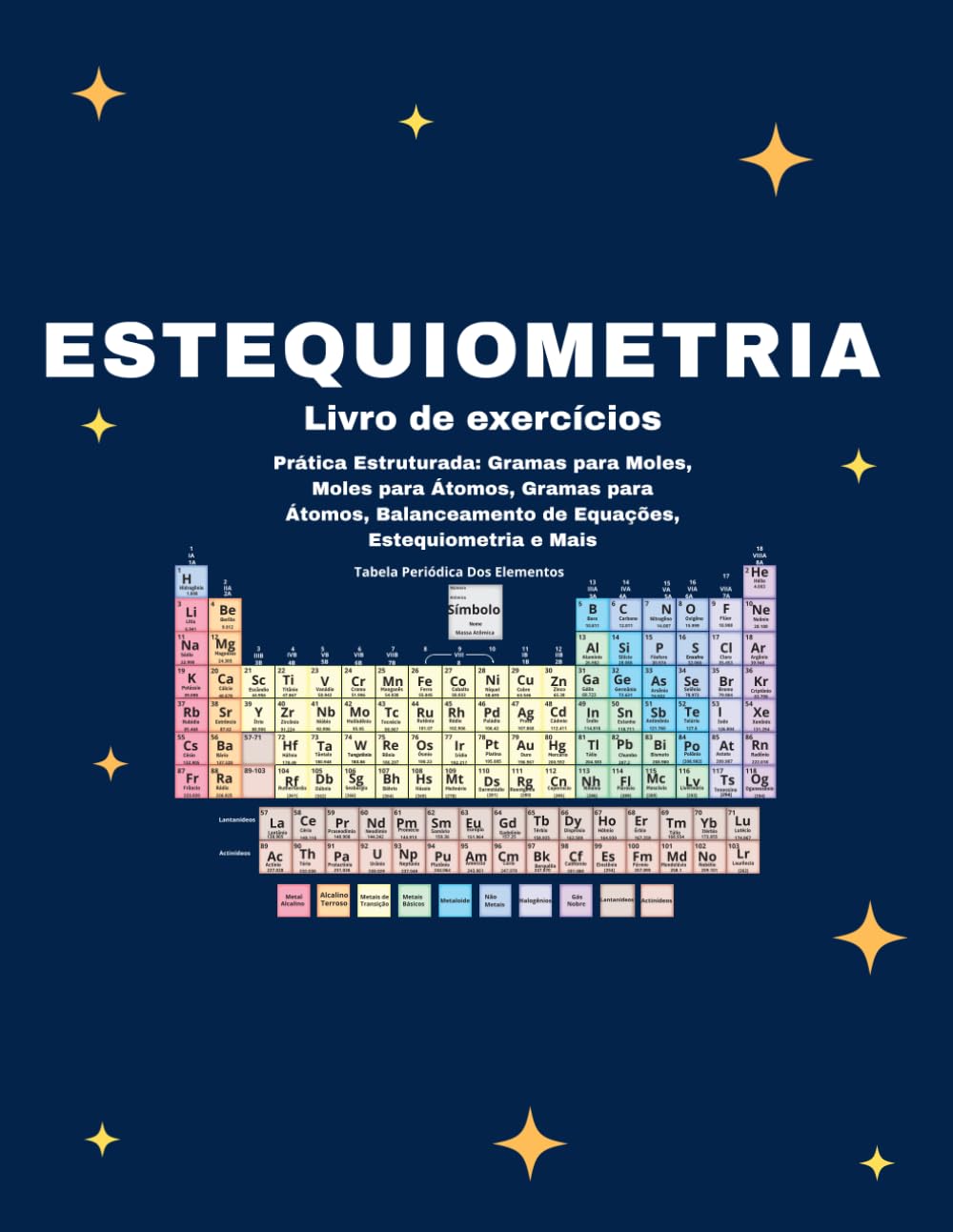 Caderno de Exercícios de Estequiometria para Química do Ensino Médio Preto e Branco: Exercícios Guiados e Progressivos com Passo a Passo, Conversão ... e Mais (Stoichiometry Practice Workbooks)