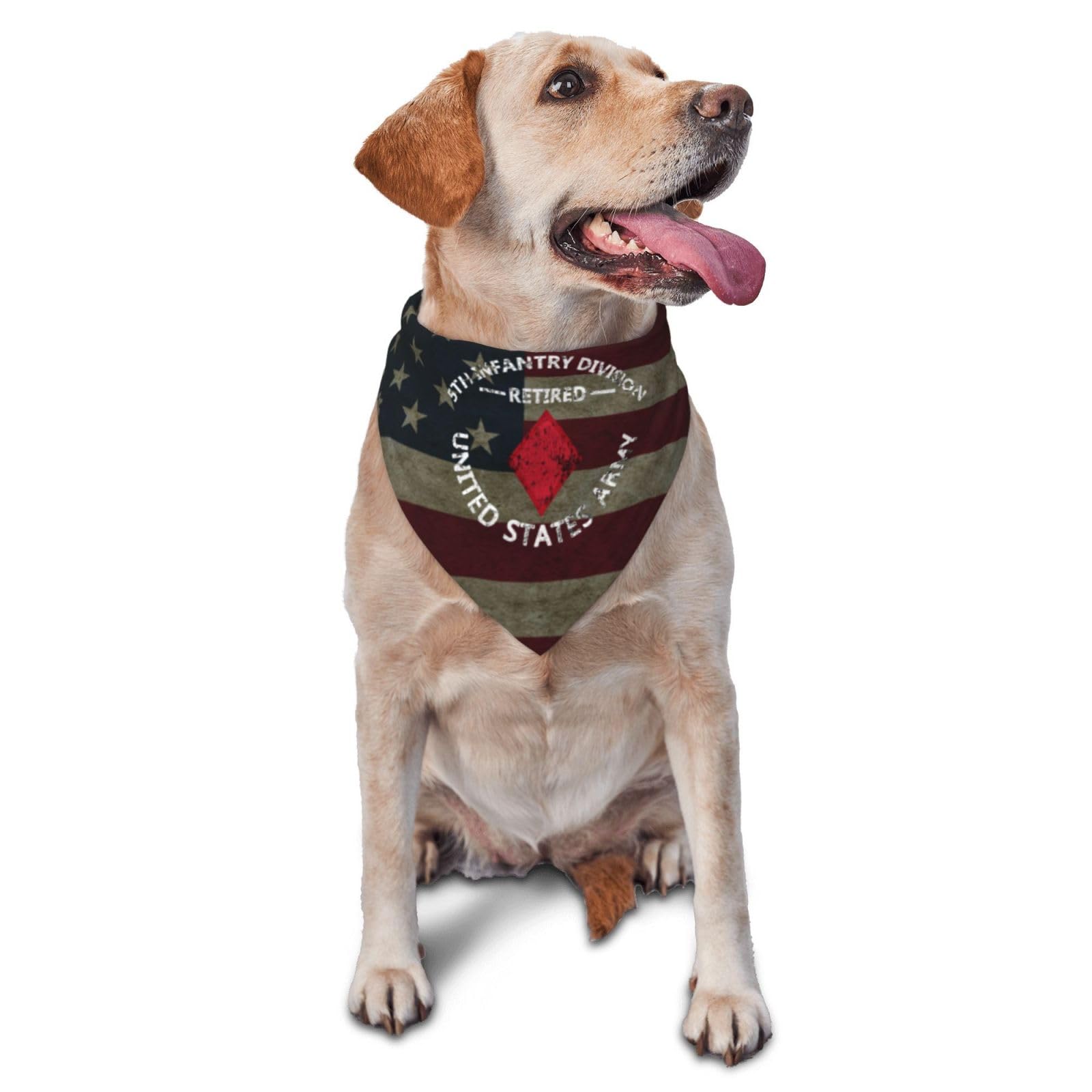 5th Infantry Division Retired United States Army Dog Scarf Pet Bandana Cat Pet Bibs