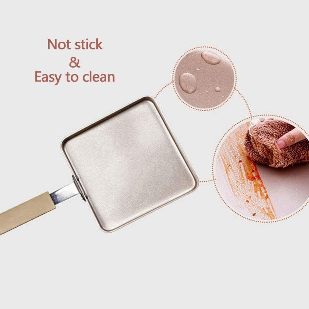 Crêpes pan Crepe pan Nonstick Square, Grill pan with high-Strength Carbon Steel Base, Induction Compatible for Baking Cakes, Frying Eggs, Mini cookware, Metallic