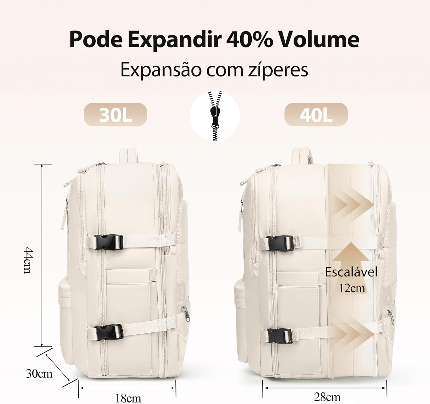 Imagem lateral da mochila com fundo claro e uniforme.