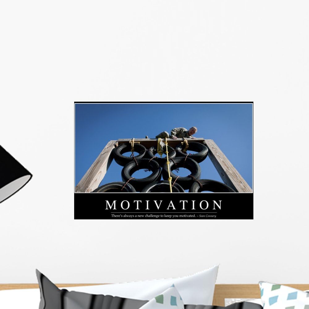 Motivation Inspirational Quote and Wall Mural by Wallmonkeys Peel and Stick Graphic (18 in W x 12 in H) WM284544