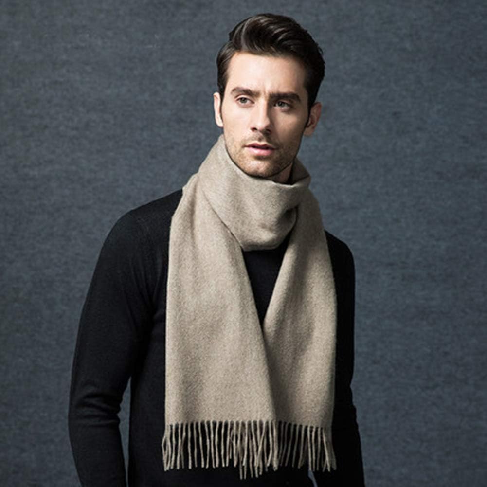 Cashmere & Wool Scarf Solid Color Thin Lightweight Scarf for Men and Women in Cold Weather with Gift Box - Image 2
