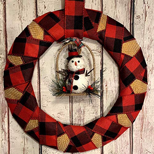 Image of Red Black Buffalo Check Ribbon - 1 1 /2 inch x 10 Yards, Wired Edge, Christmas, Checkered, Wreath, Presents, Gift Bow, Garland, Swag, Bows, Gift Basket, Fall, Plaid Ribbon, Valentine's Day