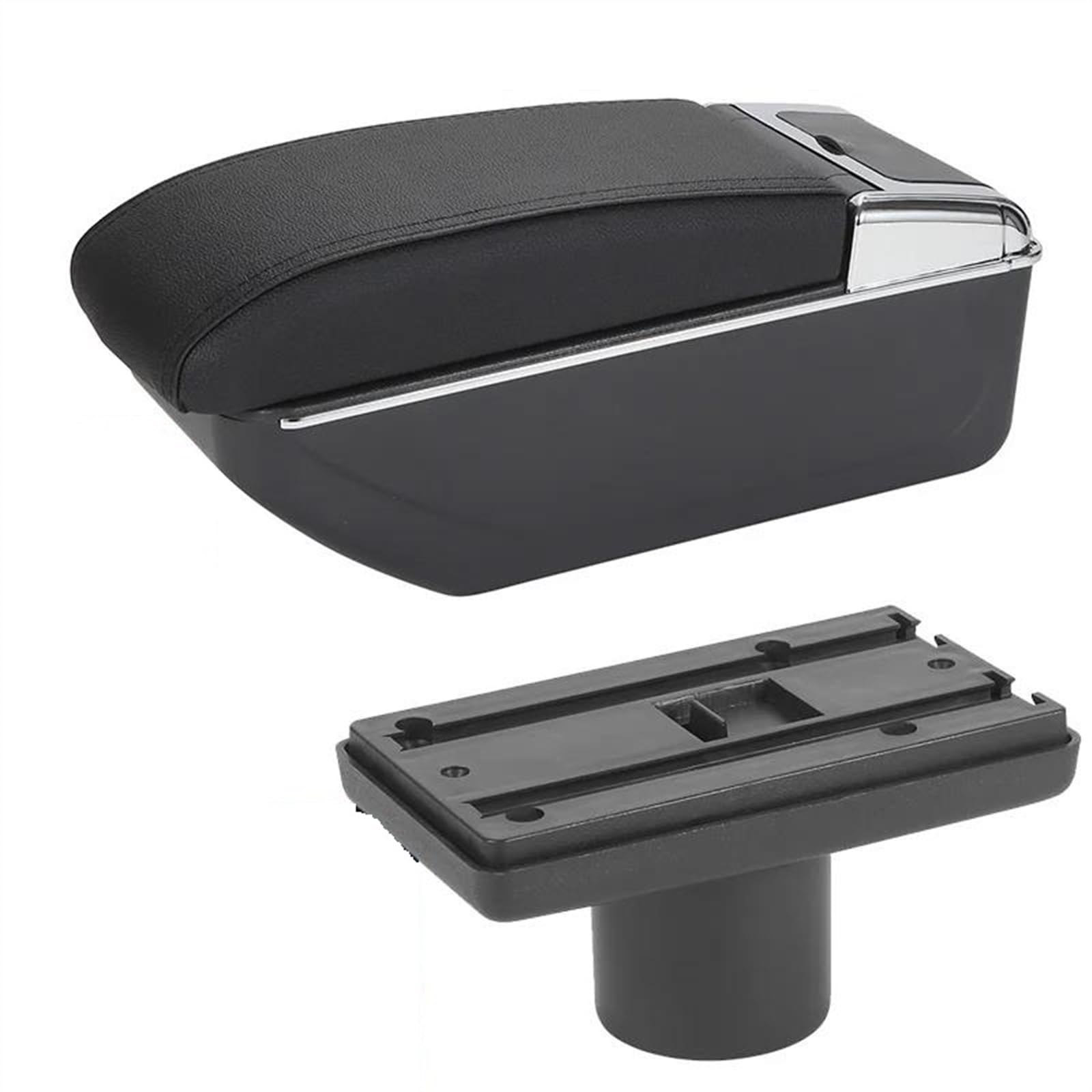 NMJLQW Storage Rack Car Interior Accessories Center Console Storage Box Multi-function Armrest Storage Box For Ibiza 6j 6L(B2 Black line 7USB)