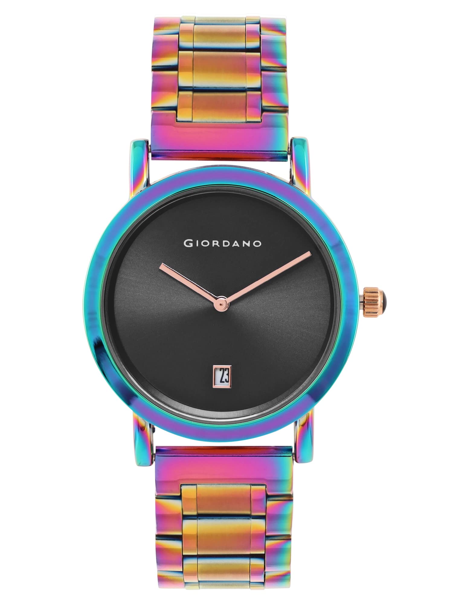 Giordano Analog Watch for Women with See Through Elegant Black Stainless Steel Dial and Multi Color Strap, Ladies Wrist Watch with 1 Year Warrant y- GZ-60018-11 (B0BBW1T1XX) Amazon Price History, Amazon Price Tracker